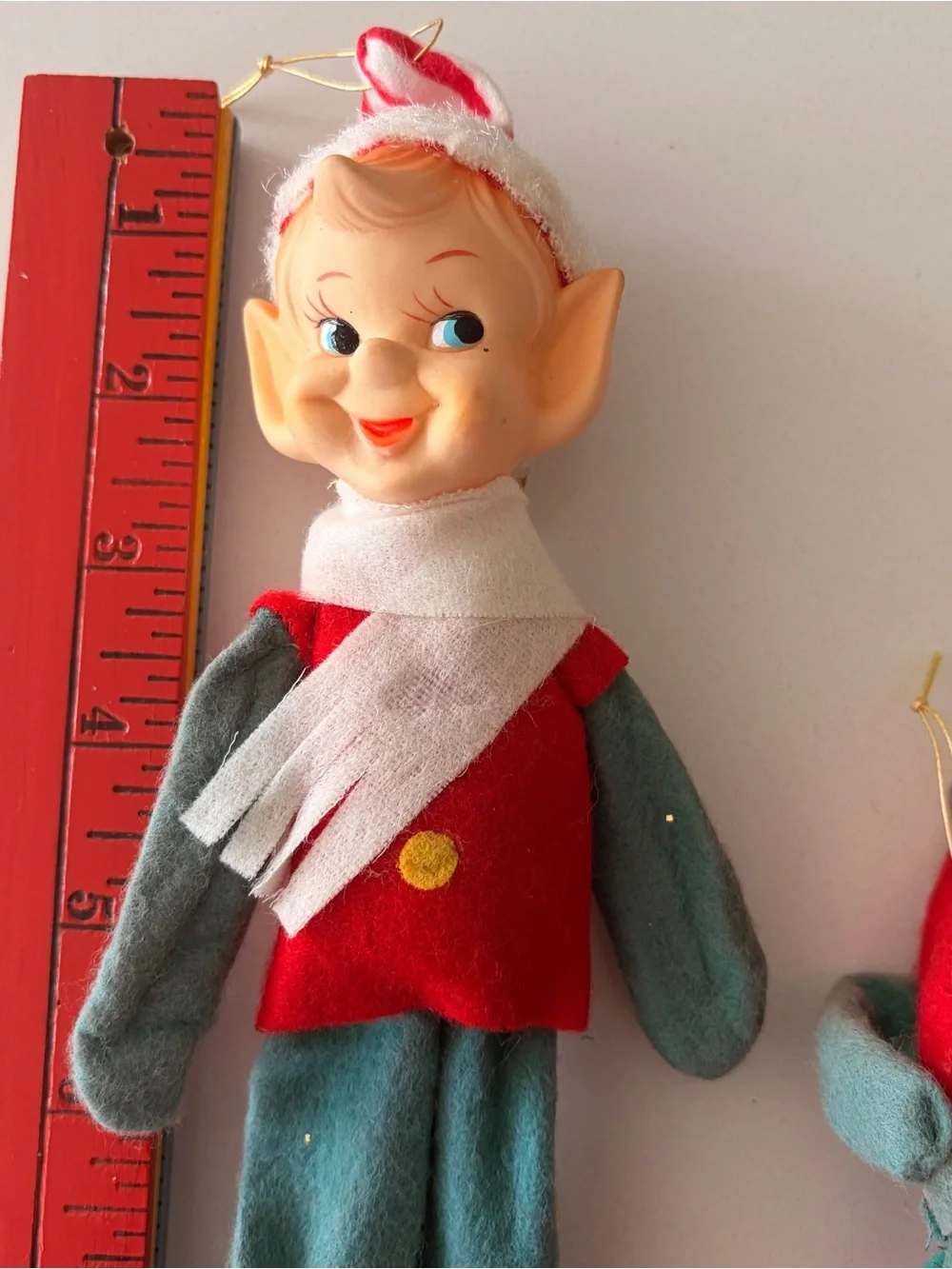 Vintage 1950s pixie elf ornaments